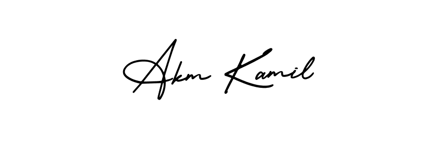 This is the best signature style for the Akm Kamil name. Also you like these signature font (AmerikaSignatureDemo-Regular). Mix name signature. Akm Kamil signature style 3 images and pictures png