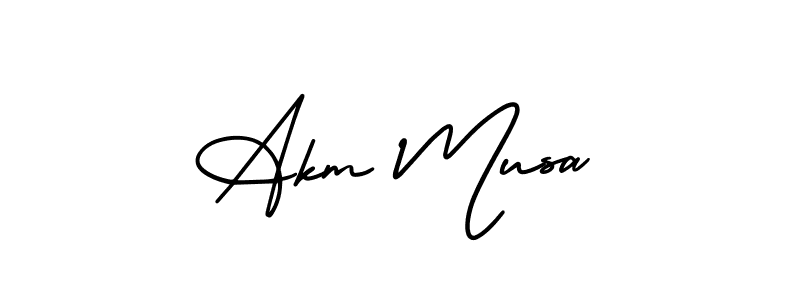 if you are searching for the best signature style for your name Akm Musa. so please give up your signature search. here we have designed multiple signature styles  using AmerikaSignatureDemo-Regular. Akm Musa signature style 3 images and pictures png