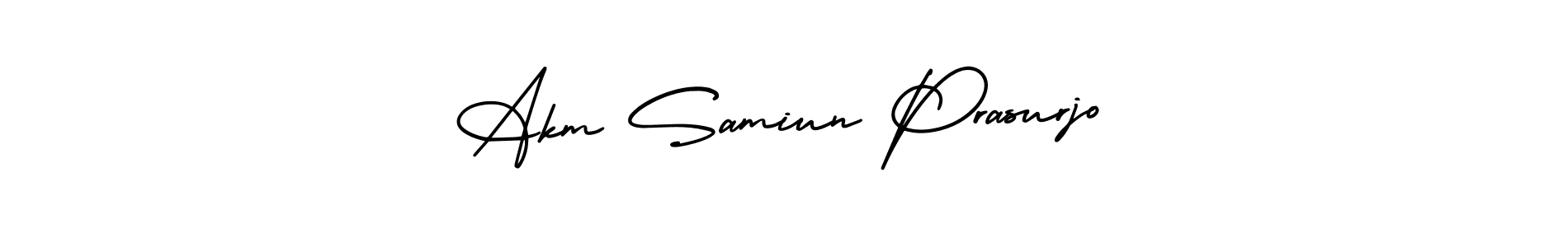 if you are searching for the best signature style for your name Akm Samiun Prasurjo. so please give up your signature search. here we have designed multiple signature styles  using AmerikaSignatureDemo-Regular. Akm Samiun Prasurjo signature style 3 images and pictures png