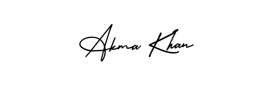 How to make Akma Khan signature? AmerikaSignatureDemo-Regular is a professional autograph style. Create handwritten signature for Akma Khan name. Akma Khan signature style 3 images and pictures png