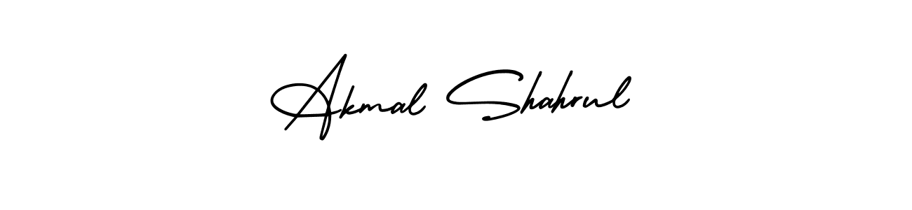 How to make Akmal Shahrul name signature. Use AmerikaSignatureDemo-Regular style for creating short signs online. This is the latest handwritten sign. Akmal Shahrul signature style 3 images and pictures png