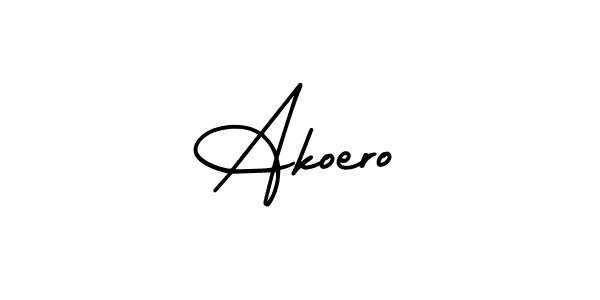 Design your own signature with our free online signature maker. With this signature software, you can create a handwritten (AmerikaSignatureDemo-Regular) signature for name Akoero. Akoero signature style 3 images and pictures png