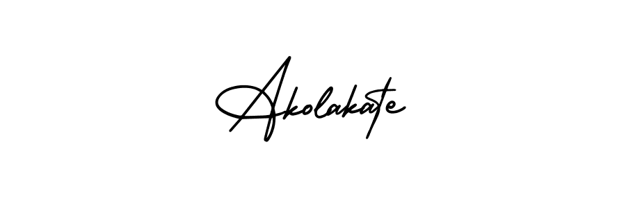 How to make Akolakate name signature. Use AmerikaSignatureDemo-Regular style for creating short signs online. This is the latest handwritten sign. Akolakate signature style 3 images and pictures png