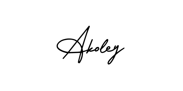 How to make Akoley signature? AmerikaSignatureDemo-Regular is a professional autograph style. Create handwritten signature for Akoley name. Akoley signature style 3 images and pictures png