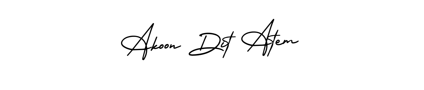 How to Draw Akoon Dit Atem signature style? AmerikaSignatureDemo-Regular is a latest design signature styles for name Akoon Dit Atem. Akoon Dit Atem signature style 3 images and pictures png