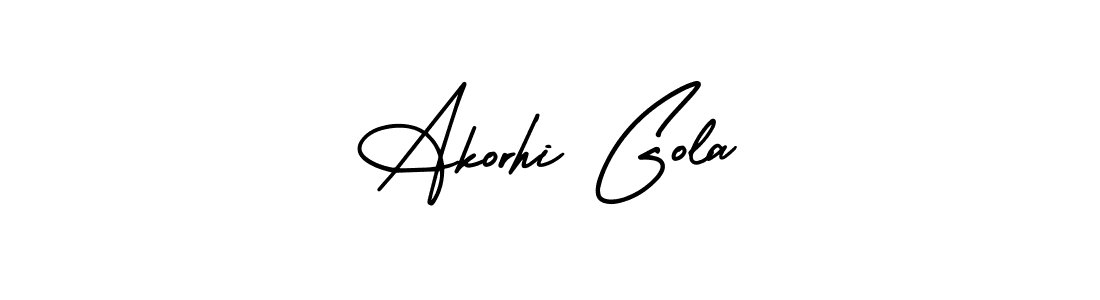 if you are searching for the best signature style for your name Akorhi Gola. so please give up your signature search. here we have designed multiple signature styles  using AmerikaSignatureDemo-Regular. Akorhi Gola signature style 3 images and pictures png
