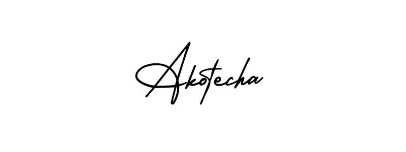 Make a beautiful signature design for name Akotecha. With this signature (AmerikaSignatureDemo-Regular) style, you can create a handwritten signature for free. Akotecha signature style 3 images and pictures png