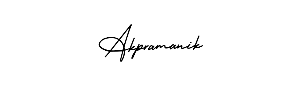 How to make Akpramanik name signature. Use AmerikaSignatureDemo-Regular style for creating short signs online. This is the latest handwritten sign. Akpramanik signature style 3 images and pictures png
