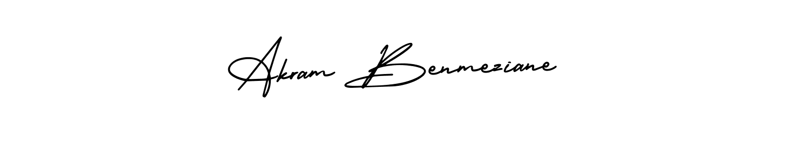 Also You can easily find your signature by using the search form. We will create Akram Benmeziane name handwritten signature images for you free of cost using AmerikaSignatureDemo-Regular sign style. Akram Benmeziane signature style 3 images and pictures png