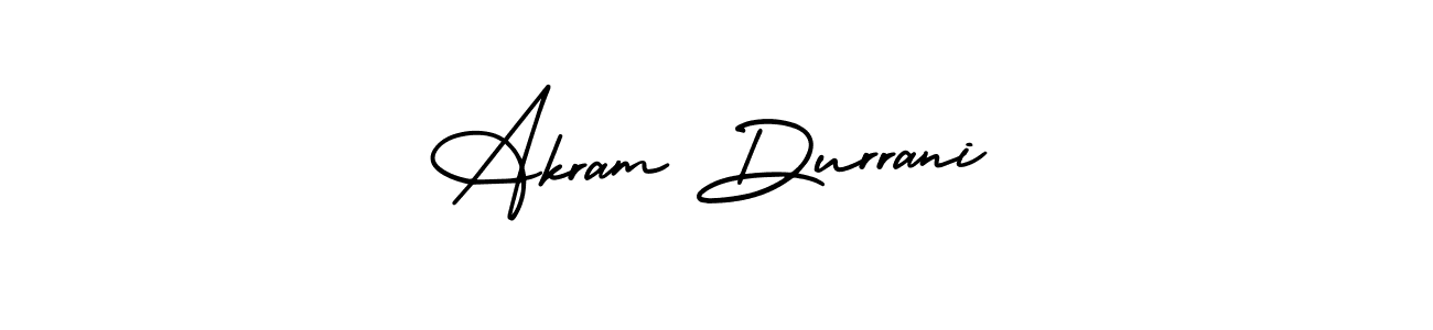 This is the best signature style for the Akram Durrani name. Also you like these signature font (AmerikaSignatureDemo-Regular). Mix name signature. Akram Durrani signature style 3 images and pictures png