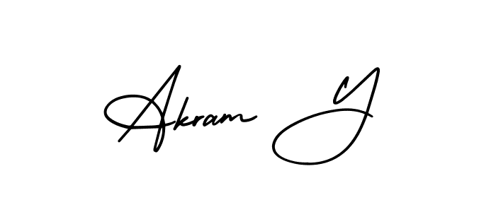 It looks lik you need a new signature style for name Akram Y. Design unique handwritten (AmerikaSignatureDemo-Regular) signature with our free signature maker in just a few clicks. Akram Y signature style 3 images and pictures png