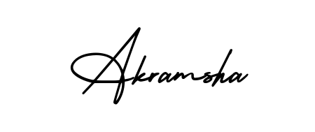 A sleek calligraphic signature for name Akramsha utilizing AmerikaSignatureDemo-Regular styling. Great for adding personal signatures to photos and art. Akramsha signature style 3 images and pictures png