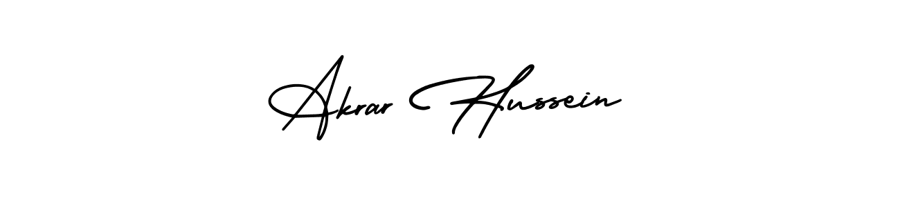 How to make Akrar Hussein name signature. Use AmerikaSignatureDemo-Regular style for creating short signs online. This is the latest handwritten sign. Akrar Hussein signature style 3 images and pictures png