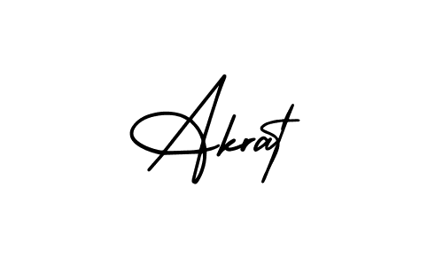 How to make Akrat name signature. Use AmerikaSignatureDemo-Regular style for creating short signs online. This is the latest handwritten sign. Akrat signature style 3 images and pictures png