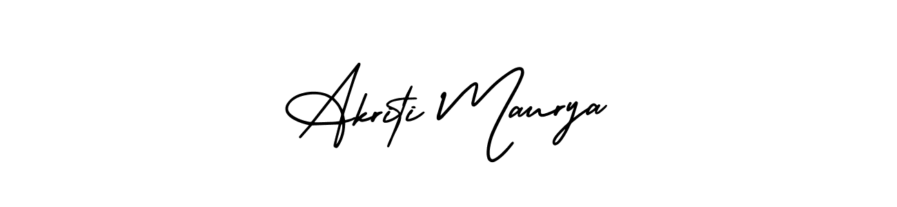 This is the best signature style for the Akriti Maurya name. Also you like these signature font (AmerikaSignatureDemo-Regular). Mix name signature. Akriti Maurya signature style 3 images and pictures png