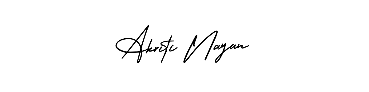 How to make Akriti Nayan name signature. Use AmerikaSignatureDemo-Regular style for creating short signs online. This is the latest handwritten sign. Akriti Nayan signature style 3 images and pictures png