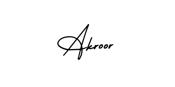 How to Draw Akroor signature style? AmerikaSignatureDemo-Regular is a latest design signature styles for name Akroor. Akroor signature style 3 images and pictures png