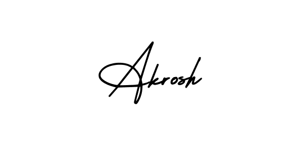 How to make Akrosh name signature. Use AmerikaSignatureDemo-Regular style for creating short signs online. This is the latest handwritten sign. Akrosh signature style 3 images and pictures png