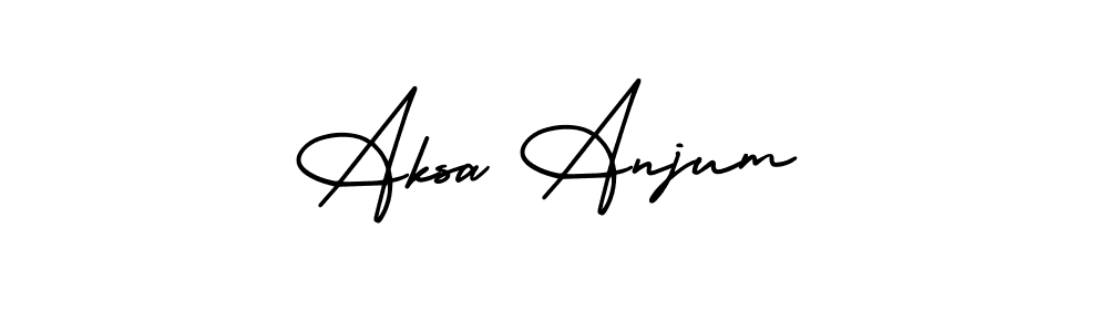 This is the best signature style for the Aksa Anjum name. Also you like these signature font (AmerikaSignatureDemo-Regular). Mix name signature. Aksa Anjum signature style 3 images and pictures png