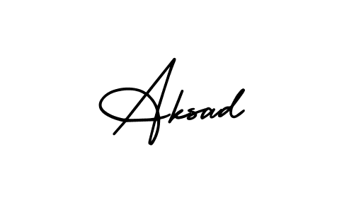 The best way (AmerikaSignatureDemo-Regular) to make a short signature is to pick only two or three words in your name. The name Aksad include a total of six letters. For converting this name. Aksad signature style 3 images and pictures png