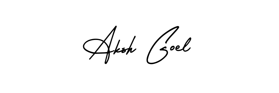 if you are searching for the best signature style for your name Aksh Goel. so please give up your signature search. here we have designed multiple signature styles  using AmerikaSignatureDemo-Regular. Aksh Goel signature style 3 images and pictures png