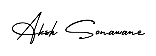 The AmerikaSignatureDemo-Regular lettering style adds unique flourish to name Aksh Sonawane. Stand out with a custom digital autograph made in seconds. Aksh Sonawane signature style 3 images and pictures png