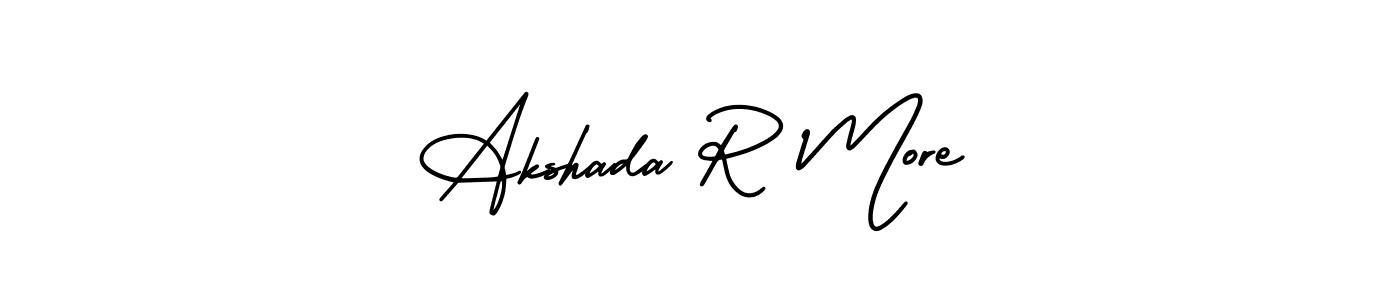 It looks lik you need a new signature style for name Akshada R More. Design unique handwritten (AmerikaSignatureDemo-Regular) signature with our free signature maker in just a few clicks. Akshada R More signature style 3 images and pictures png