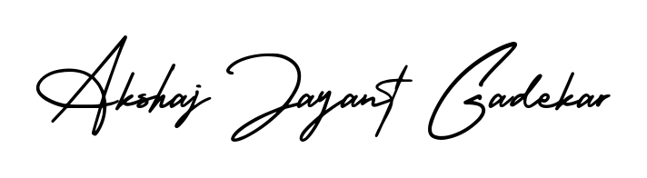 Try this chic Akshaj Jayant Gadekar handwritten sign style. Using AmerikaSignatureDemo-Regular font elements, it gives your name a sleek, memorable identity. Akshaj Jayant Gadekar signature style 3 images and pictures png