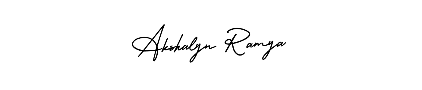 Akshalyn Ramya stylish signature style. Best Handwritten Sign (AmerikaSignatureDemo-Regular) for my name. Handwritten Signature Collection Ideas for my name Akshalyn Ramya. Akshalyn Ramya signature style 3 images and pictures png