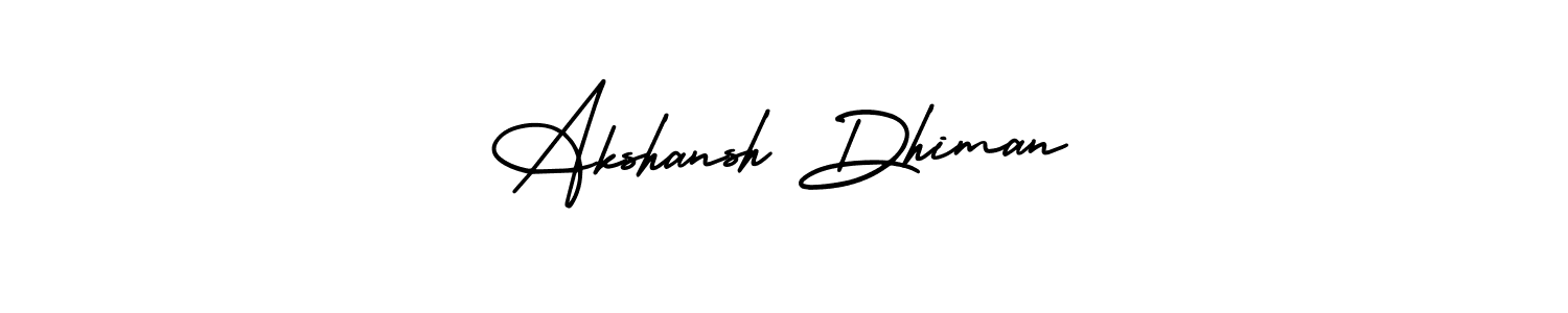 Make a beautiful signature design for name Akshansh Dhiman. With this signature (AmerikaSignatureDemo-Regular) style, you can create a handwritten signature for free. Akshansh Dhiman signature style 3 images and pictures png