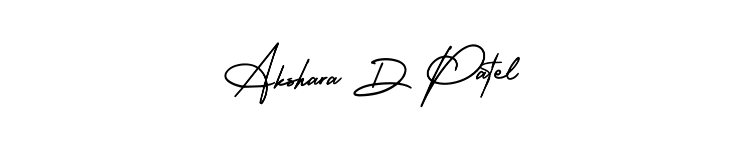 How to make Akshara D Patel name signature. Use AmerikaSignatureDemo-Regular style for creating short signs online. This is the latest handwritten sign. Akshara D Patel signature style 3 images and pictures png