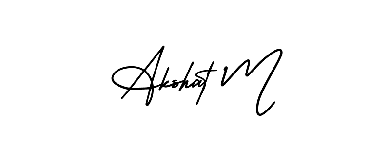 Akshat M stylish signature style. Best Handwritten Sign (AmerikaSignatureDemo-Regular) for my name. Handwritten Signature Collection Ideas for my name Akshat M. Akshat M signature style 3 images and pictures png