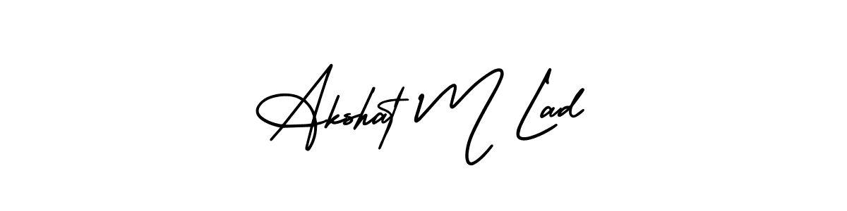 Make a beautiful signature design for name Akshat M Lad. Use this online signature maker to create a handwritten signature for free. Akshat M Lad signature style 3 images and pictures png