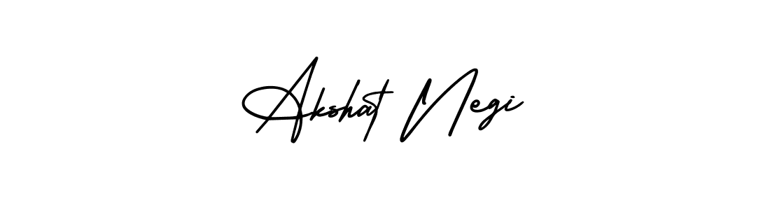 The best way (AmerikaSignatureDemo-Regular) to make a short signature is to pick only two or three words in your name. The name Akshat Negi include a total of six letters. For converting this name. Akshat Negi signature style 3 images and pictures png