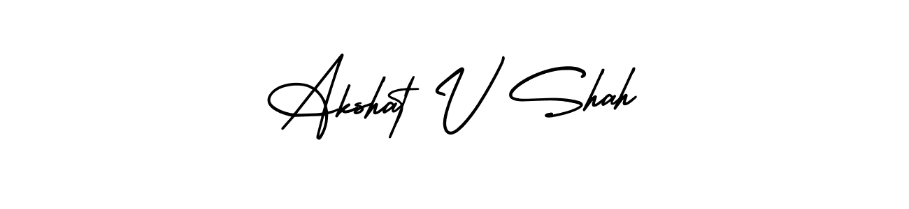 Make a beautiful signature design for name Akshat V Shah. With this signature (AmerikaSignatureDemo-Regular) style, you can create a handwritten signature for free. Akshat V Shah signature style 3 images and pictures png