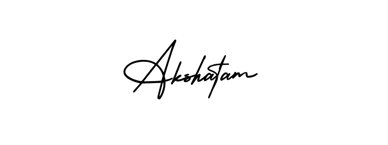 You should practise on your own different ways (AmerikaSignatureDemo-Regular) to write your name (Akshatam) in signature. don't let someone else do it for you. Akshatam signature style 3 images and pictures png