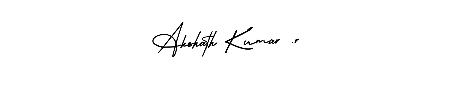 if you are searching for the best signature style for your name Akshath Kumar .r. so please give up your signature search. here we have designed multiple signature styles  using AmerikaSignatureDemo-Regular. Akshath Kumar .r signature style 3 images and pictures png