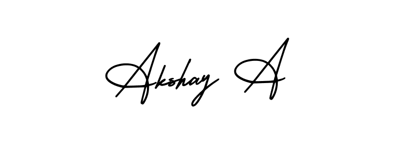 How to make Akshay A name signature. Use AmerikaSignatureDemo-Regular style for creating short signs online. This is the latest handwritten sign. Akshay A signature style 3 images and pictures png