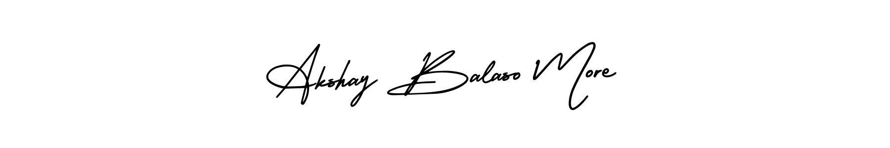 AmerikaSignatureDemo-Regular is a professional signature style that is perfect for those who want to add a touch of class to their signature. It is also a great choice for those who want to make their signature more unique. Get Akshay Balaso More name to fancy signature for free. Akshay Balaso More signature style 3 images and pictures png