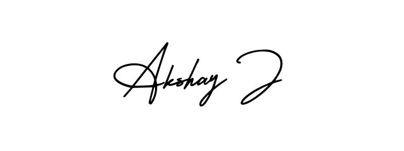Use a signature maker to create a handwritten signature online. With this signature software, you can design (AmerikaSignatureDemo-Regular) your own signature for name Akshay J. Akshay J signature style 3 images and pictures png