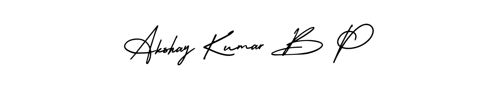 Make a beautiful signature design for name Akshay Kumar B P. With this signature (AmerikaSignatureDemo-Regular) style, you can create a handwritten signature for free. Akshay Kumar B P signature style 3 images and pictures png