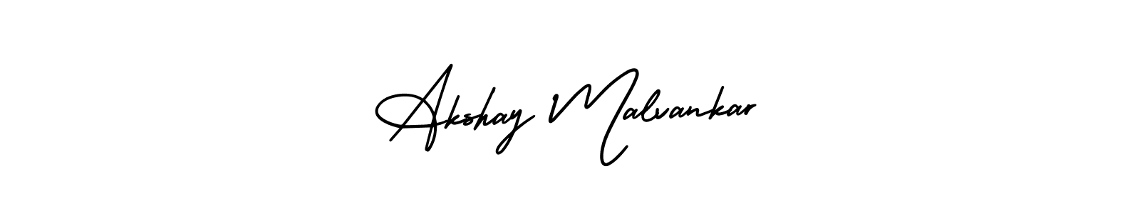 Akshay Malvankar stylish signature style. Best Handwritten Sign (AmerikaSignatureDemo-Regular) for my name. Handwritten Signature Collection Ideas for my name Akshay Malvankar. Akshay Malvankar signature style 3 images and pictures png