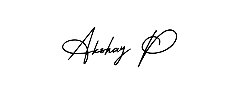 Make a beautiful signature design for name Akshay P. With this signature (AmerikaSignatureDemo-Regular) style, you can create a handwritten signature for free. Akshay P signature style 3 images and pictures png