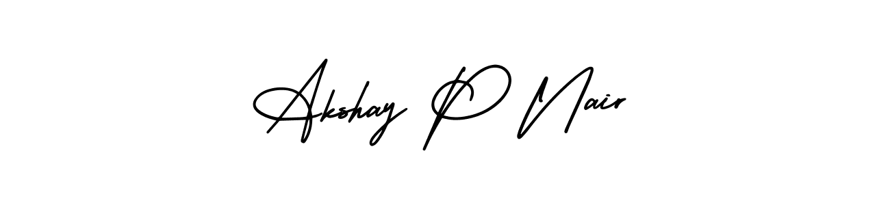How to make Akshay P Nair signature? AmerikaSignatureDemo-Regular is a professional autograph style. Create handwritten signature for Akshay P Nair name. Akshay P Nair signature style 3 images and pictures png