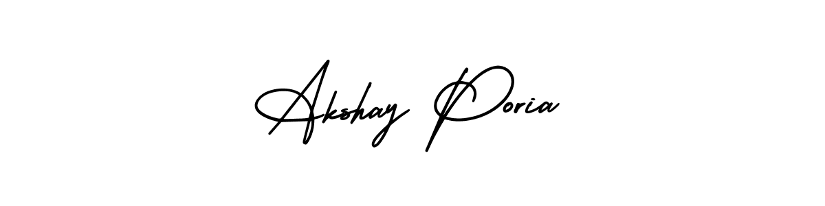 Make a beautiful signature design for name Akshay Poria. With this signature (AmerikaSignatureDemo-Regular) style, you can create a handwritten signature for free. Akshay Poria signature style 3 images and pictures png