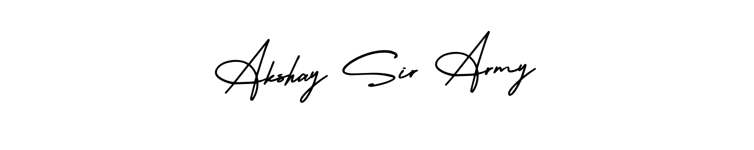 It looks lik you need a new signature style for name Akshay Sir Army. Design unique handwritten (AmerikaSignatureDemo-Regular) signature with our free signature maker in just a few clicks. Akshay Sir Army signature style 3 images and pictures png