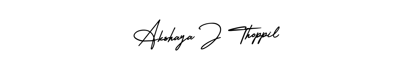 Similarly AmerikaSignatureDemo-Regular is the best handwritten signature design. Signature creator online .You can use it as an online autograph creator for name Akshaya J Thoppil. Akshaya J Thoppil signature style 3 images and pictures png