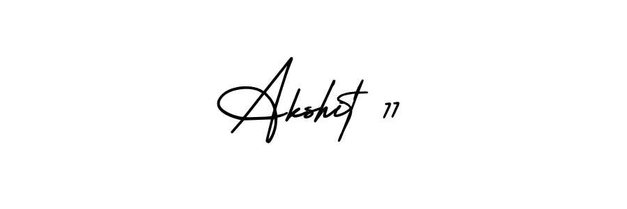 The best way (AmerikaSignatureDemo-Regular) to make a short signature is to pick only two or three words in your name. The name Akshit 77 include a total of six letters. For converting this name. Akshit 77 signature style 3 images and pictures png