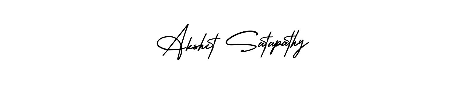 The best way (AmerikaSignatureDemo-Regular) to make a short signature is to pick only two or three words in your name. The name Akshit Satapathy include a total of six letters. For converting this name. Akshit Satapathy signature style 3 images and pictures png