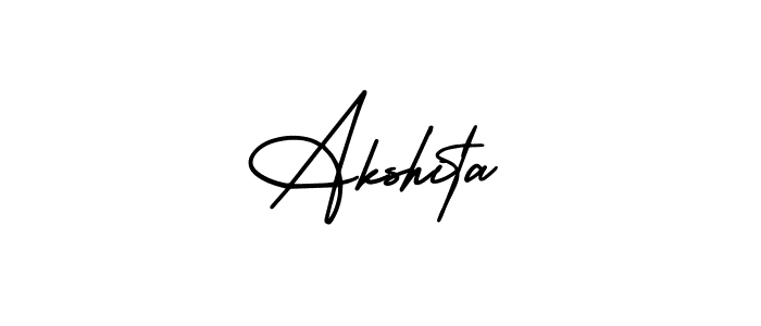 How to make Akshita name signature. Use AmerikaSignatureDemo-Regular style for creating short signs online. This is the latest handwritten sign. Akshita signature style 3 images and pictures png